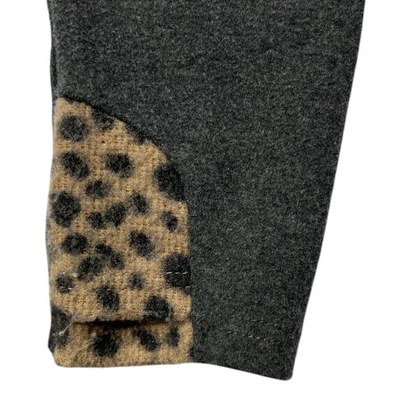 Ampersand Ave Womens 1/2 Zip Hoodie Size L Dark Gray Contrast Leopard Loungewear - Picture 3 of 8